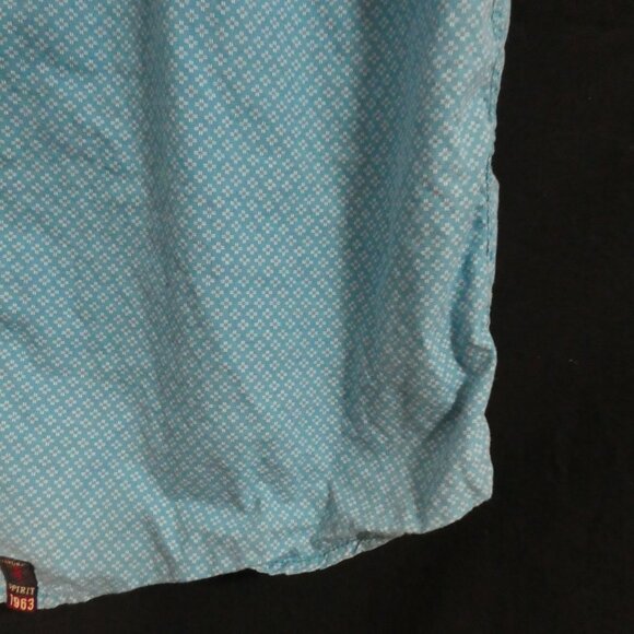 RED WOOD | XXL | Light Blue Dotted Short Sleeve Cotton Shirt | Rolled Cuffs - Picture 8 of 14